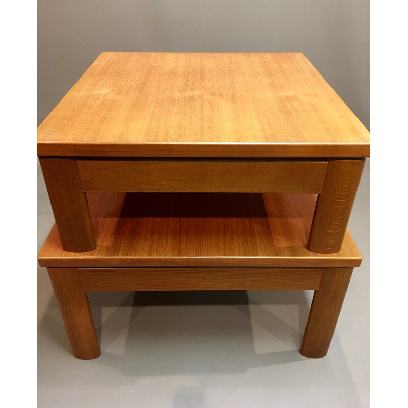 Pair de table basse vintage, design scandinave - 1950