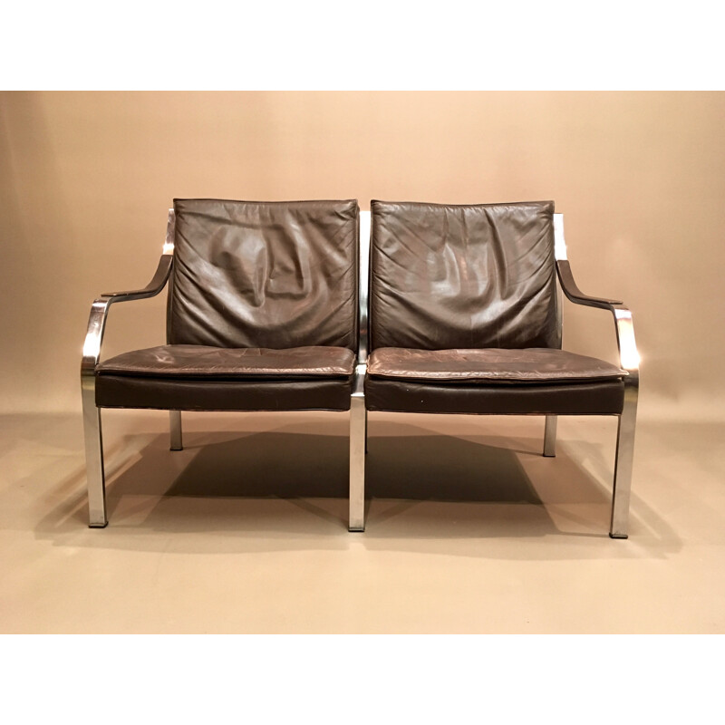 Vintage leather sofa by Walter knoll - 1960s