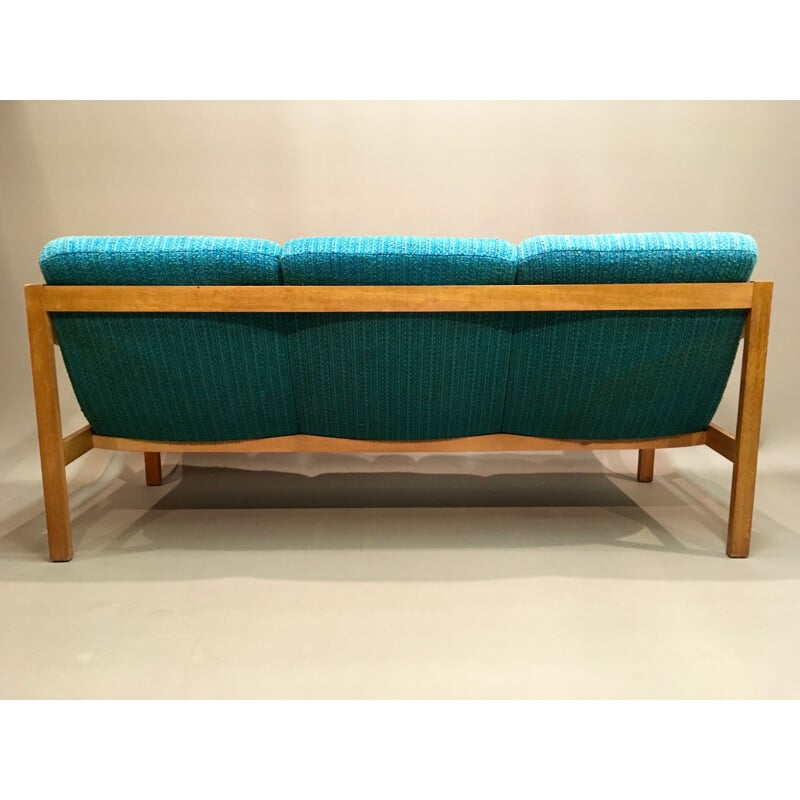 Canapé en teck turquoise design scandinave - 1950