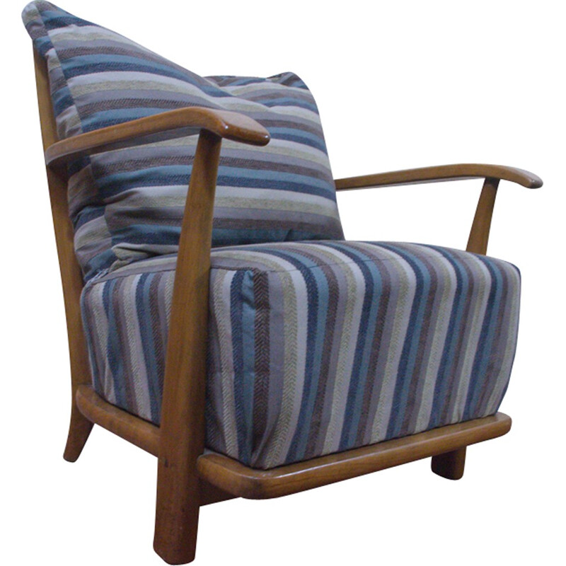 Vintage armchair in wood and spring core - 1950s