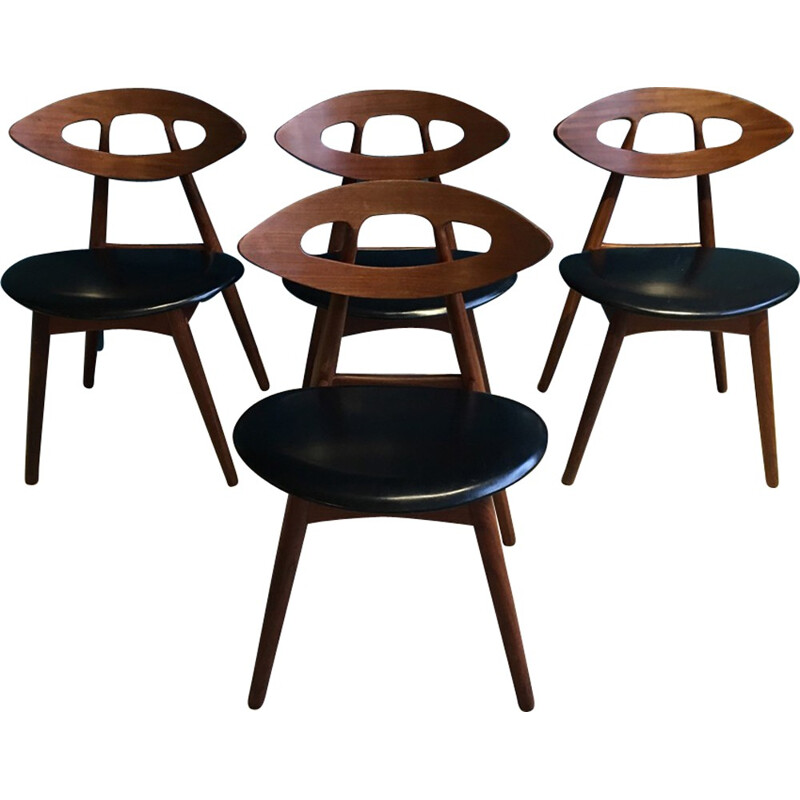 Set of 4 Eye Chairs by Ejvind A.Johansson for Ivan Gern - 1961