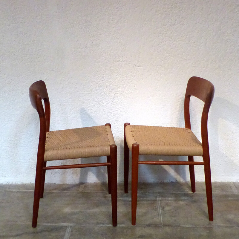 Set of 6 chairs by Niels Moller model "75" - 1950s