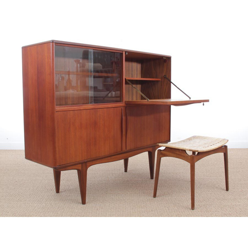 Scandinavian vintage teak sideboard with secretary - 1960s