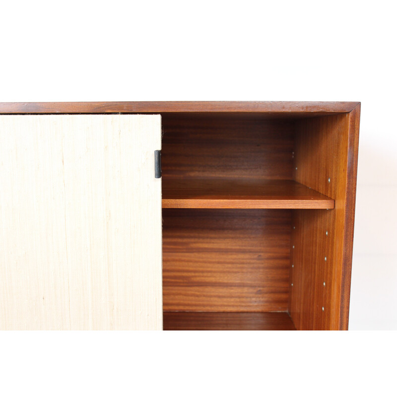 Sideboard of teak and rafia by F. Knoll for Knoll International - 1960s