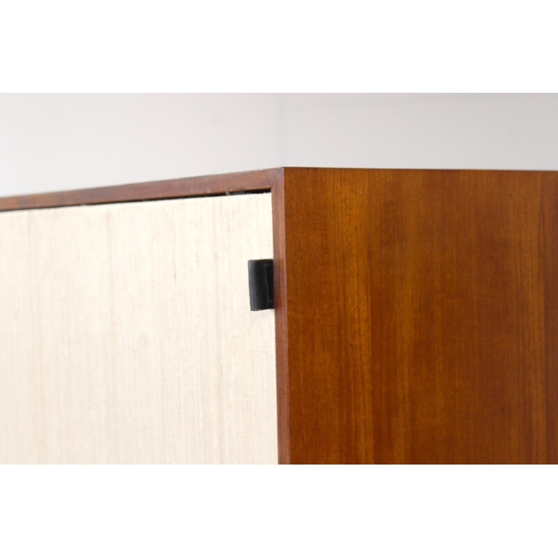 Sideboard of teak and rafia by F. Knoll for Knoll International - 1960s