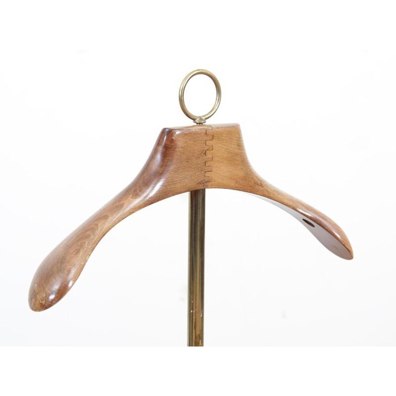 Scandinavian Valet in Beech and Golden Brass - 1960s