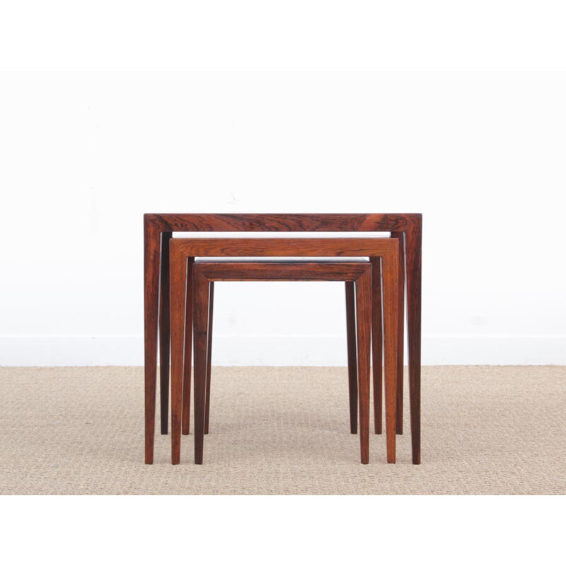 Set of 3 nesting tables in Rio rosewood by Severin Hansen - 1960s