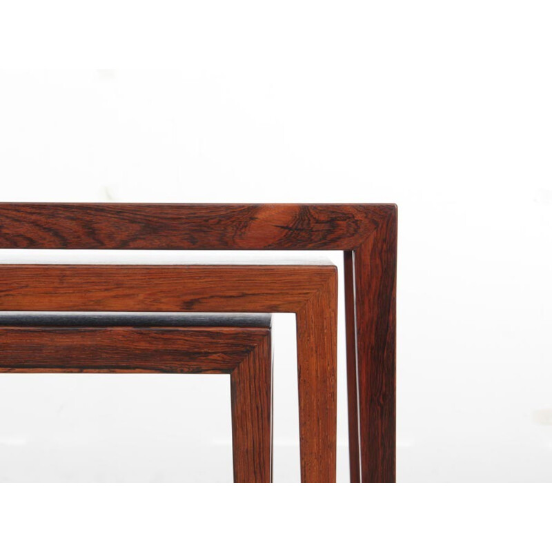 Set of 3 nesting tables in Rio rosewood by Severin Hansen - 1960s