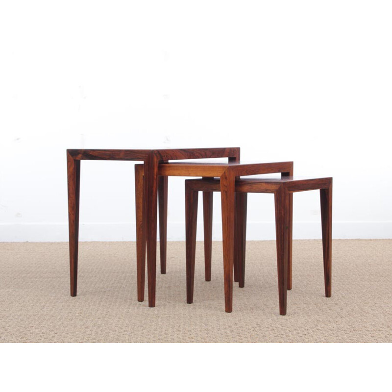 Set of 3 nesting tables in Rio rosewood by Severin Hansen - 1960s