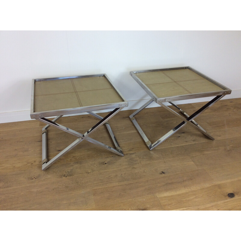 Pair of vintage X Frame Butlers tables - 1960s