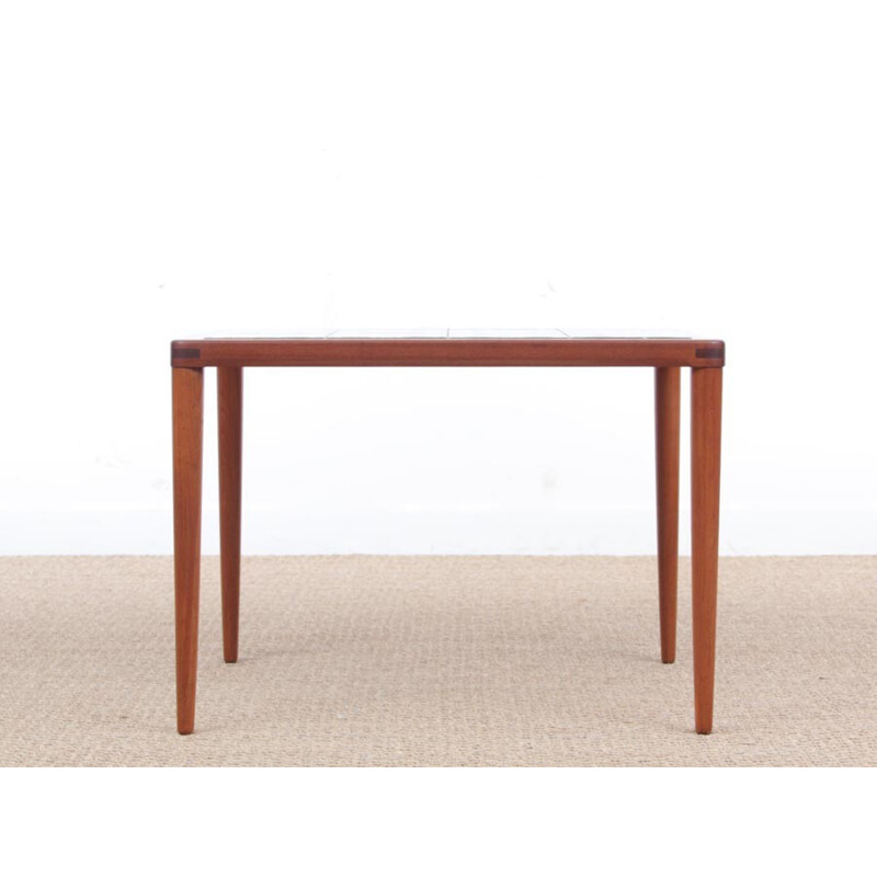 Table basse scandinave en teck et céramique Henry Walter Klein - 1960 