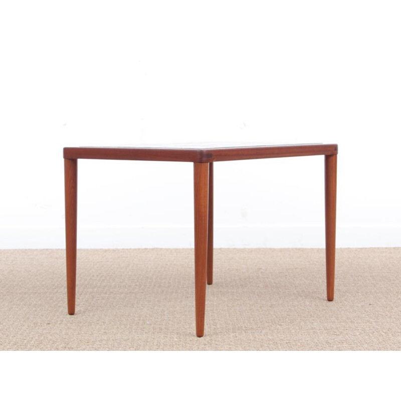 Scandinavian coffee table in teak and ceramic by Henry Walter Klein - 1960s