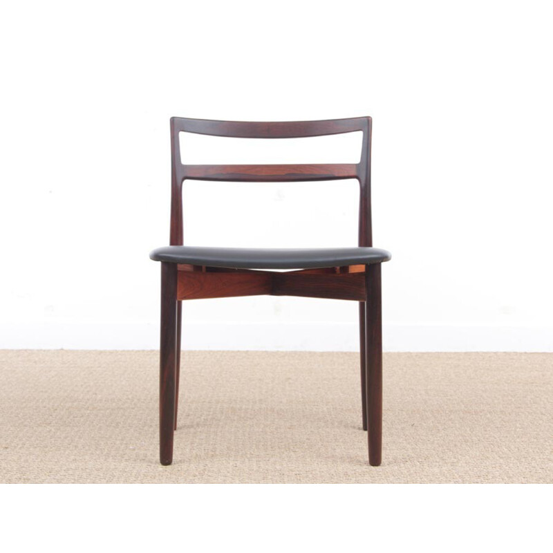 Suite of 6 scandinavian chairs in Rio rosewood, model 61 by Harry Østergaard - 1960s