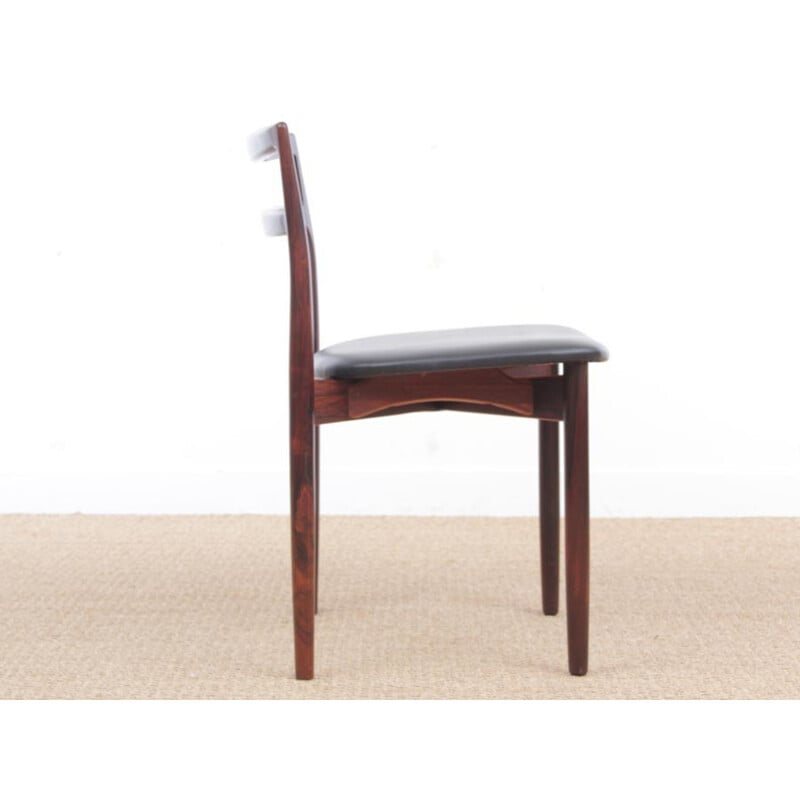 Suite of 6 scandinavian chairs in Rio rosewood, model 61 by Harry Østergaard - 1960s