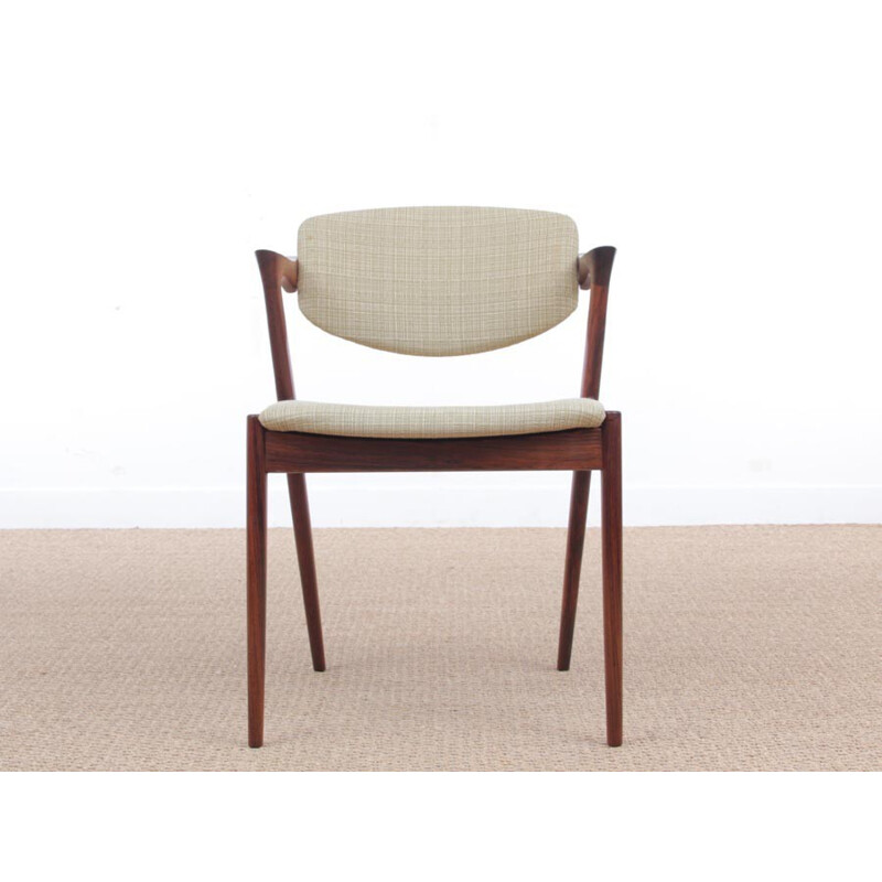 Suite of 6 scandinavian chairs in Rio Rosewood, model 42 by de Kai Kristiansen - 1960s