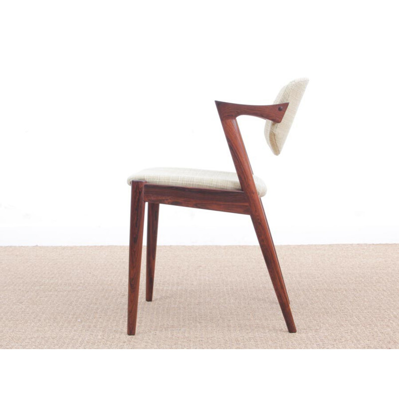 Suite of 6 scandinavian chairs in Rio Rosewood, model 42 by de Kai Kristiansen - 1960s