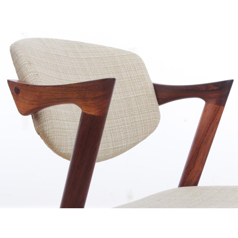 Suite of 6 scandinavian chairs in Rio Rosewood, model 42 by de Kai Kristiansen - 1960s