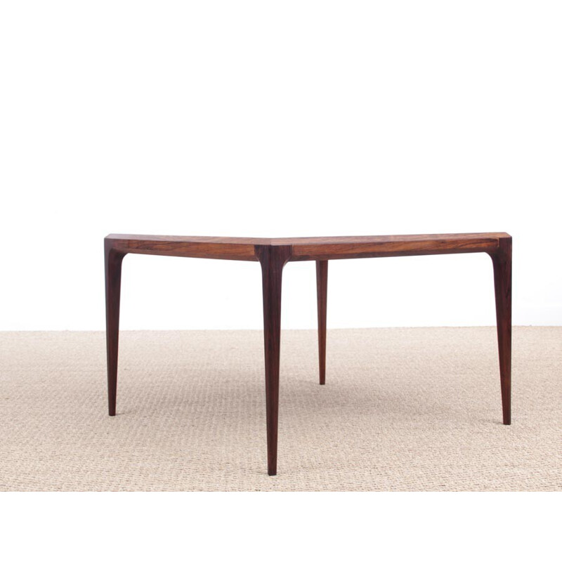 Square Scandinavian Rio rosewood coffee table by de Johannes Andersen - 1960s