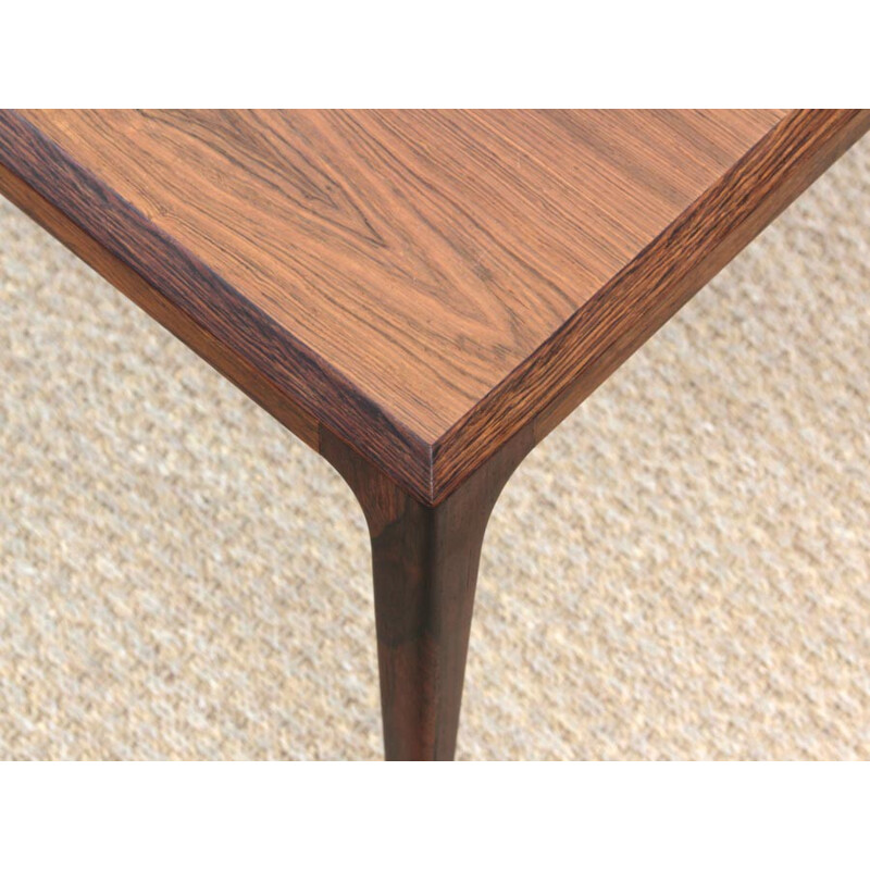 Square Scandinavian Rio rosewood coffee table by de Johannes Andersen - 1960s