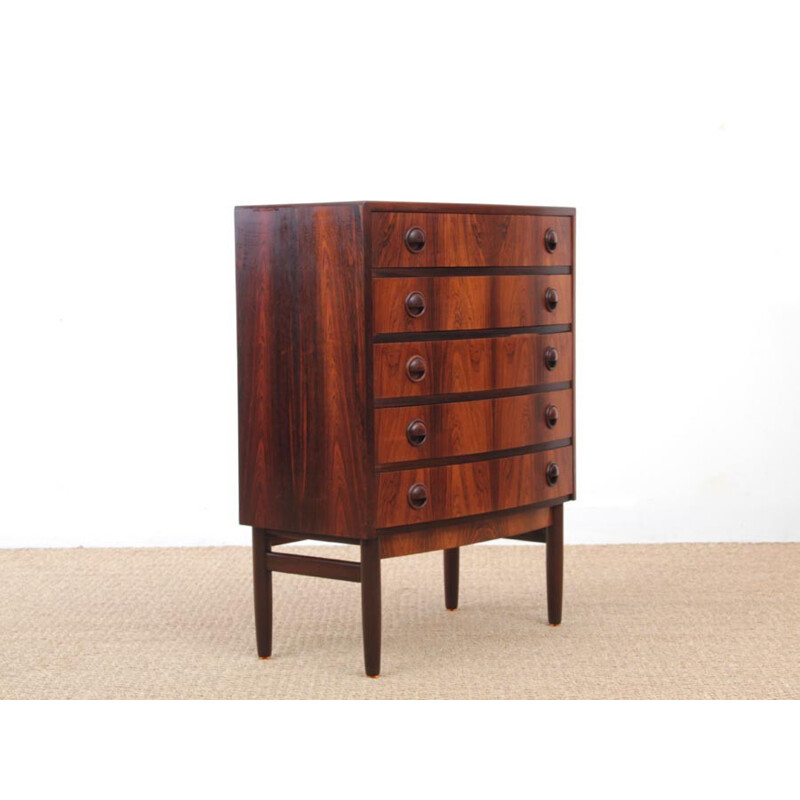 Small Scandinavian chest of drawers in Rio rosewoodb by Kaï Kristiansen - 1960s