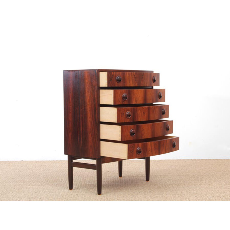 Small Scandinavian chest of drawers in Rio rosewoodb by Kaï Kristiansen - 1960s