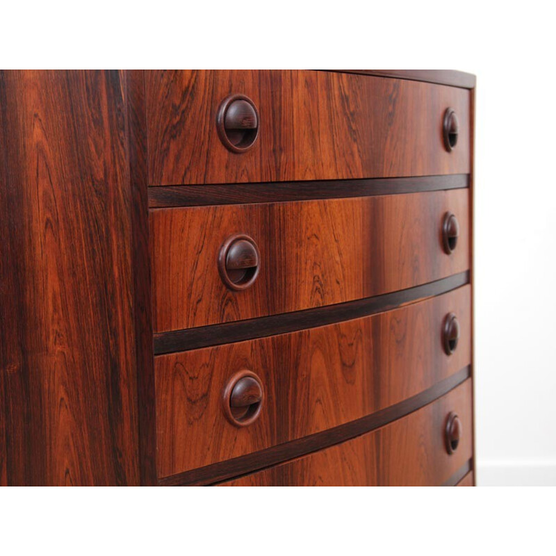 Small Scandinavian chest of drawers in Rio rosewoodb by Kaï Kristiansen - 1960s