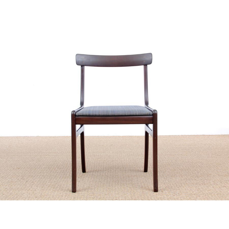 Conjunto de 6 sillas escandinavas de caoba, modelo Rungstedlund de Ole Wansher para P. Jeppesen - 1960