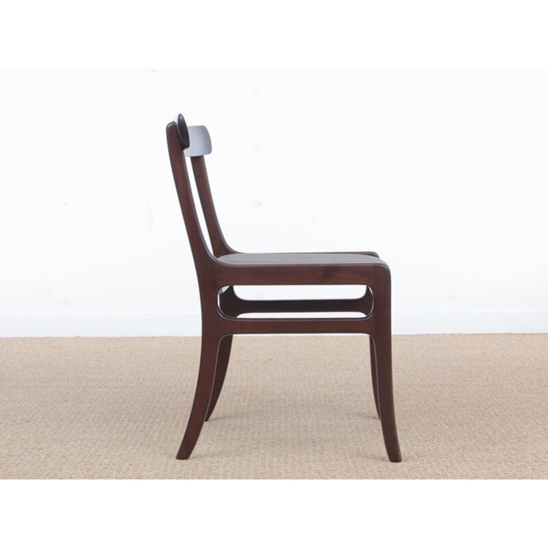 Suite of 6 scandinavian mahogany chairs, Rungstedlund model by Ole Wansher for P. Jeppesen - 1960s