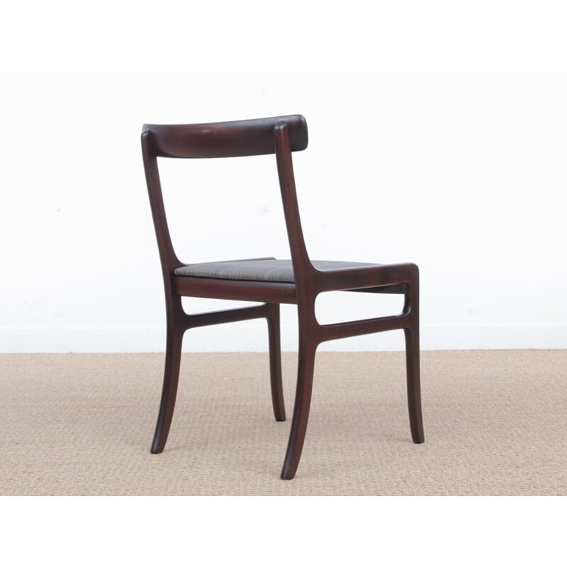 Suite of 6 scandinavian mahogany chairs, Rungstedlund model by Ole Wansher for P. Jeppesen - 1960s