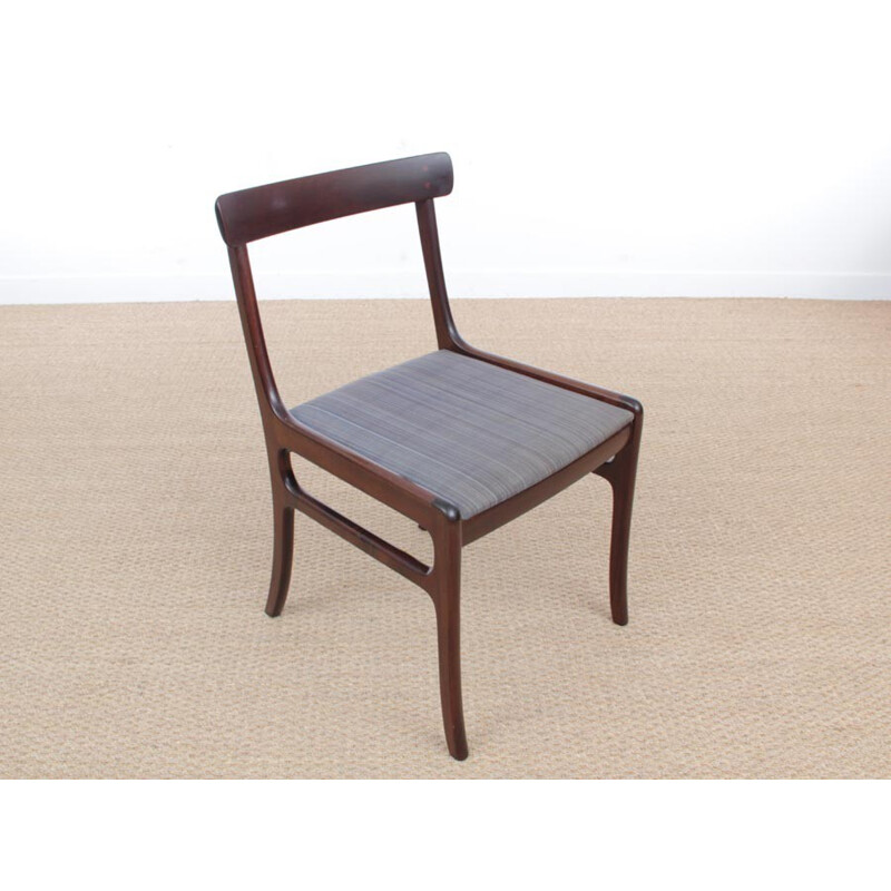 Suite of 6 scandinavian mahogany chairs, Rungstedlund model by Ole Wansher for P. Jeppesen - 1960s