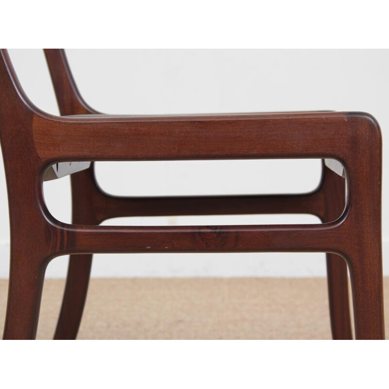 Suite of 6 scandinavian mahogany chairs, Rungstedlund model by Ole Wansher for P. Jeppesen - 1960s