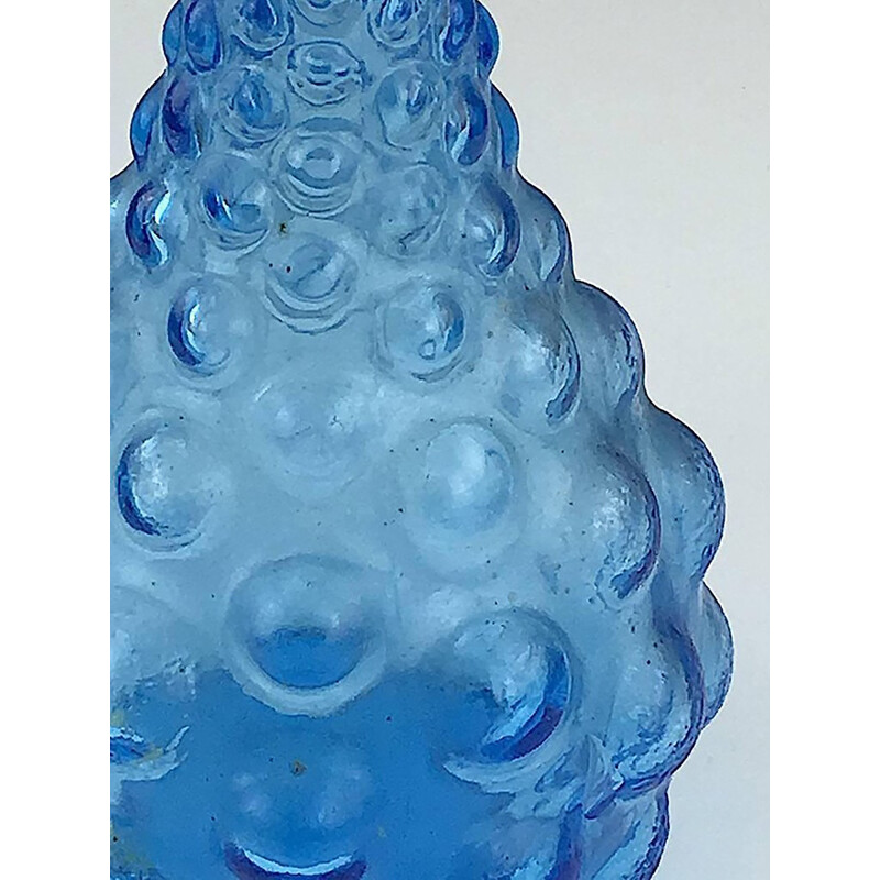 Paire de vases en verre Murano bleu - 1970