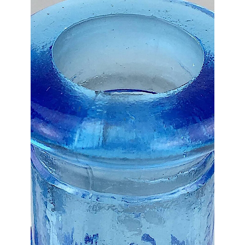 Paire de vases en verre Murano bleu - 1970