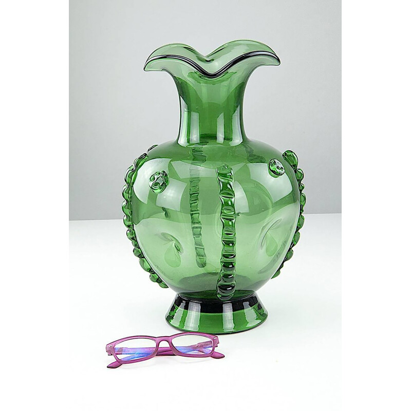 Large mid-century decorative Murano glass vase - 1950s