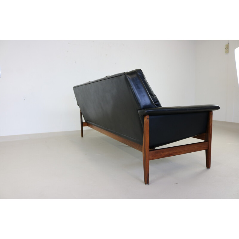 Rosewood black threeseater sofa for Bovenkamp - 1960s