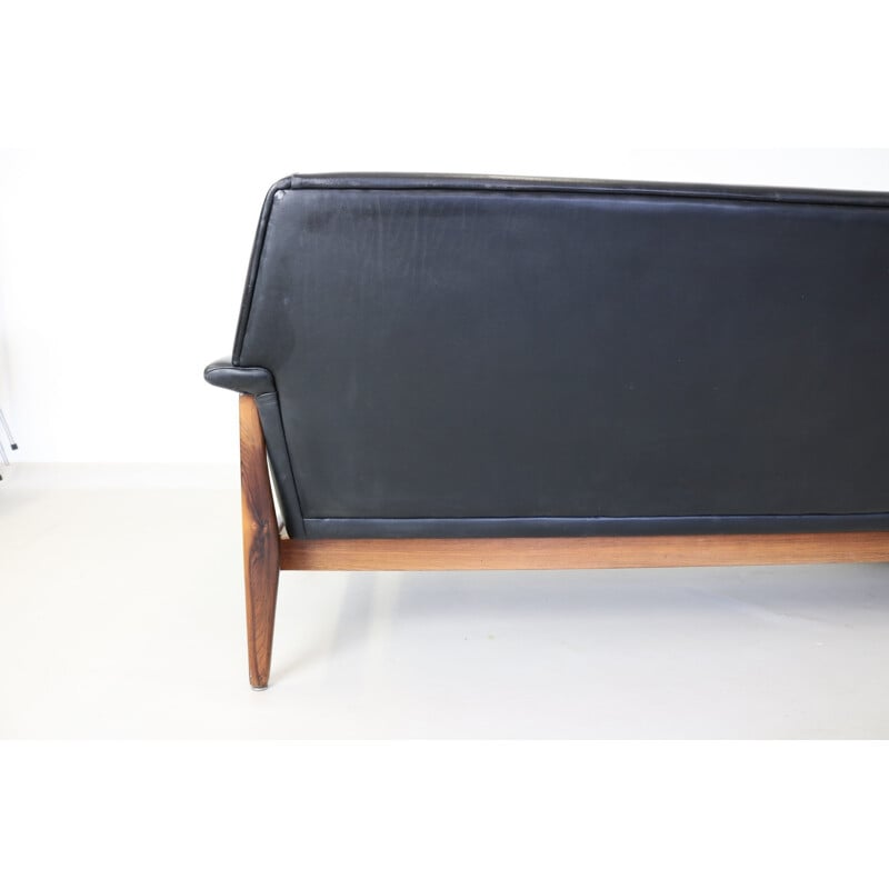 Rosewood black threeseater sofa for Bovenkamp - 1960s