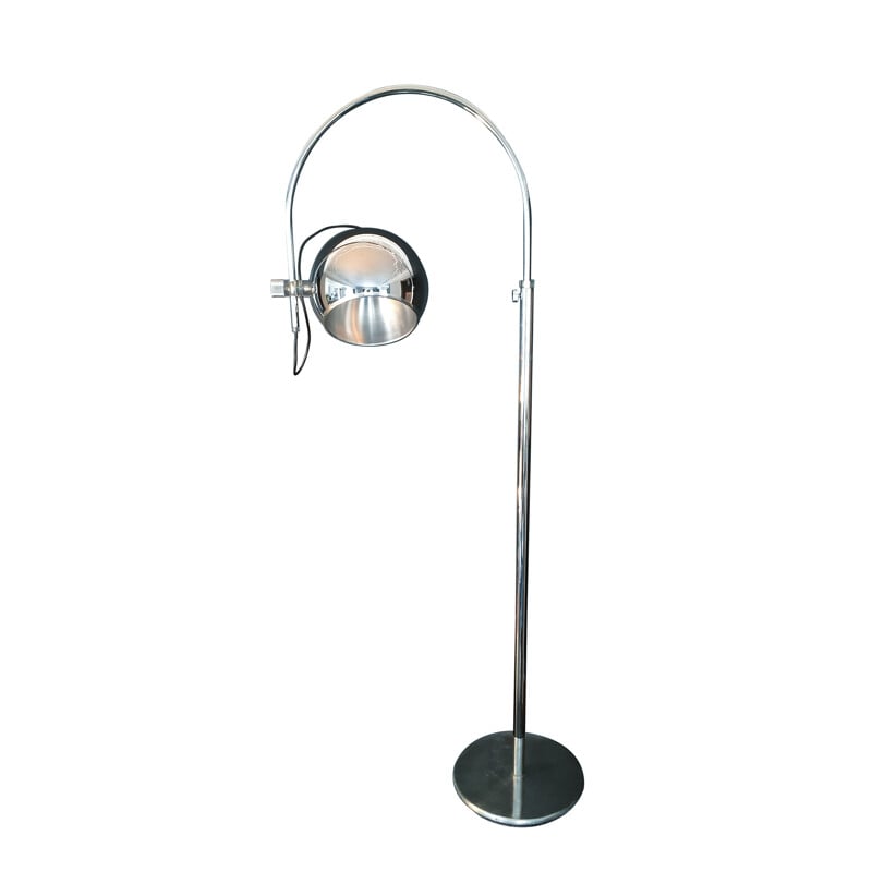 Eye Ball Floor lamp in Aluminum chrome and Plexiglass - 1960s