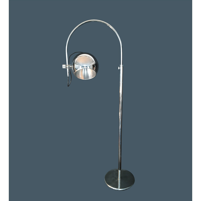 Eye Ball Floor lamp in Aluminum chrome and Plexiglass - 1960s