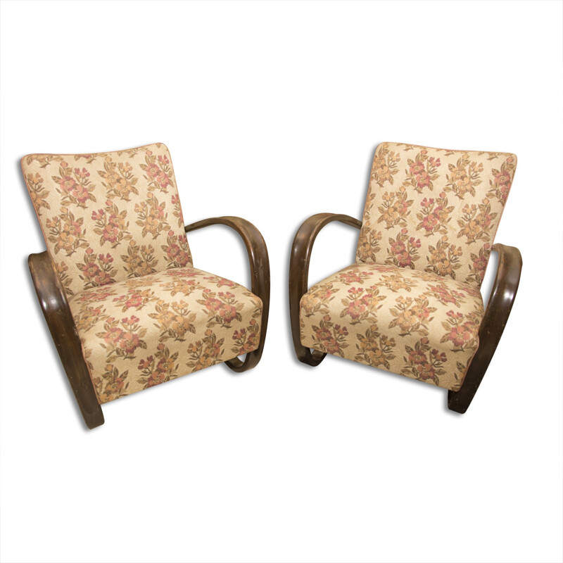 Pair of H-269 Armchairs by Jindřich Halabala for UP Závody Brno - 1930s