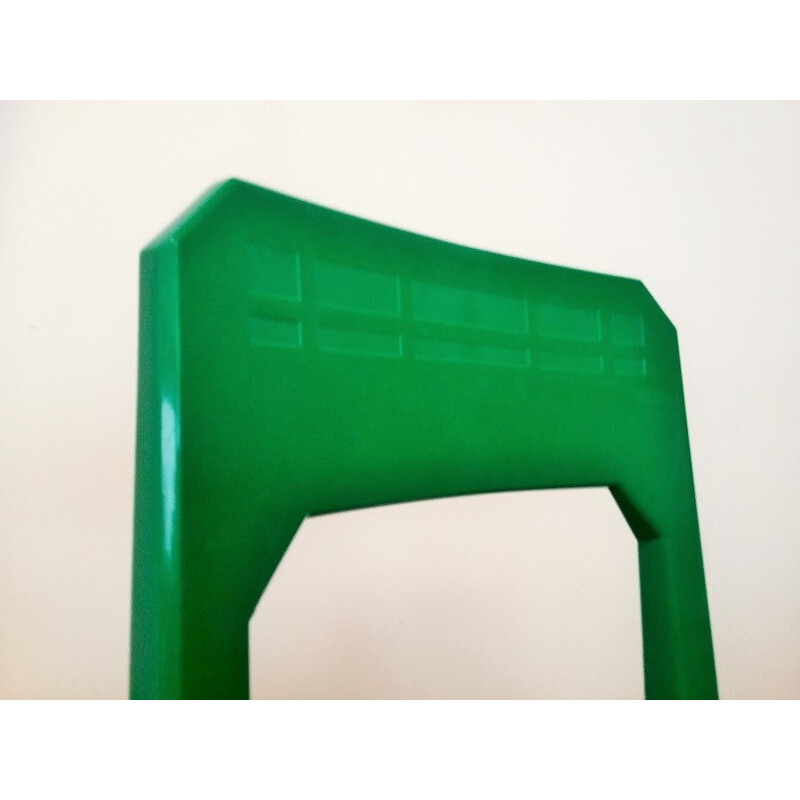 Set of 4 Green Plastic Chairs by Massonnet for Stamp - 1990