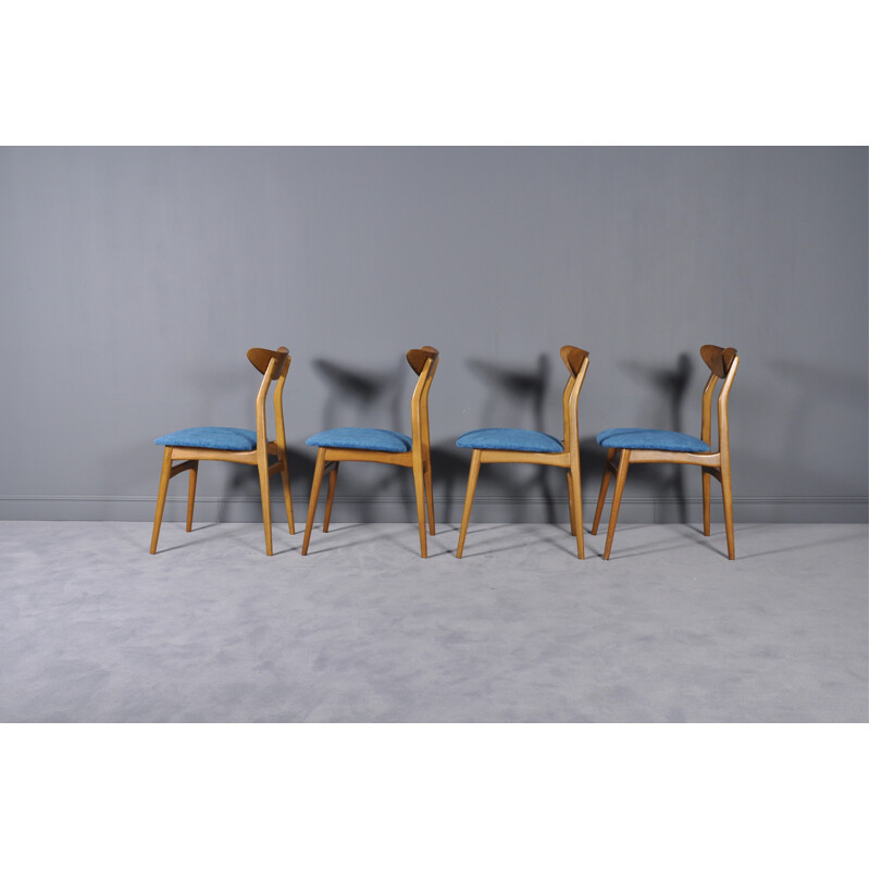 Suite de 4 chaises à repas en teck danois - 1960
