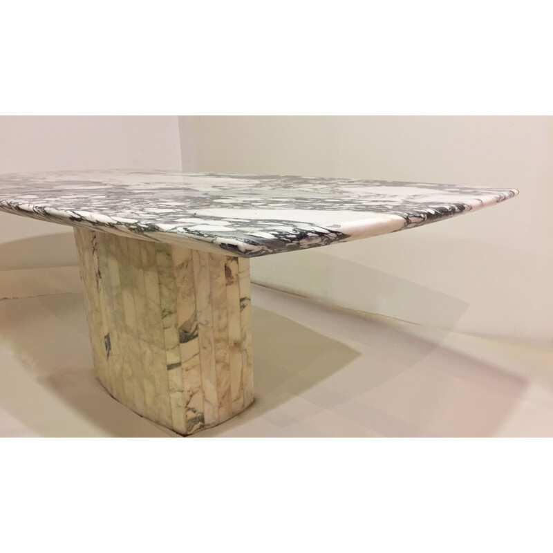 Vintage purple marble dining room table Breccia Violetta - 1970s