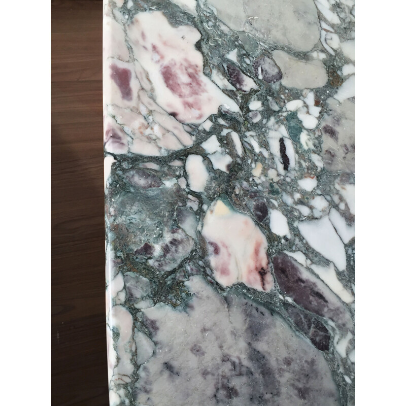 Vintage purple marble dining room table Breccia Violetta - 1970s