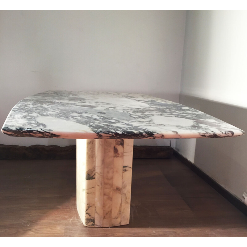 Vintage purple marble dining room table Breccia Violetta - 1970s