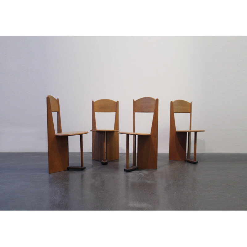 Lot de 4 chaises vintage suisse - 1980 