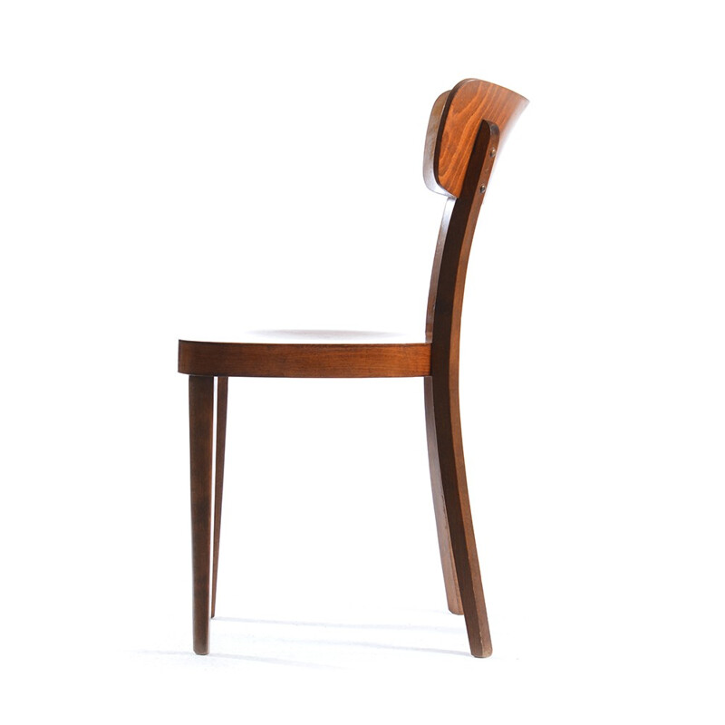 Suite de 4 chaises en bois tchécoslovaques - 1960
