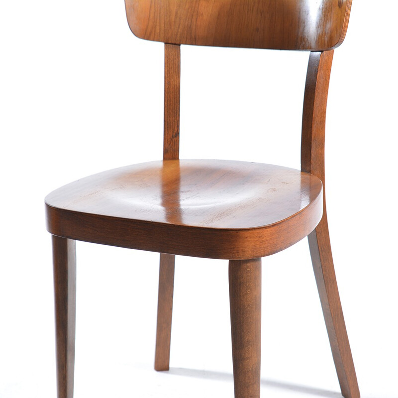 Suite de 4 chaises en bois tchécoslovaques - 1960