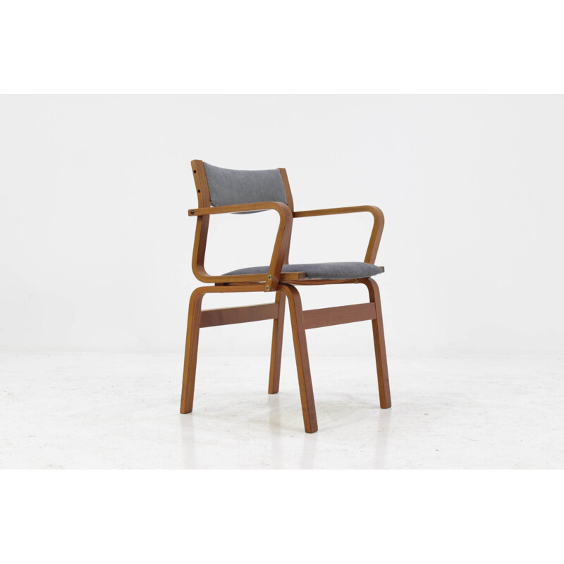 Set Of Six Teak Danish Bentwood Plywood Chairs - 1960s