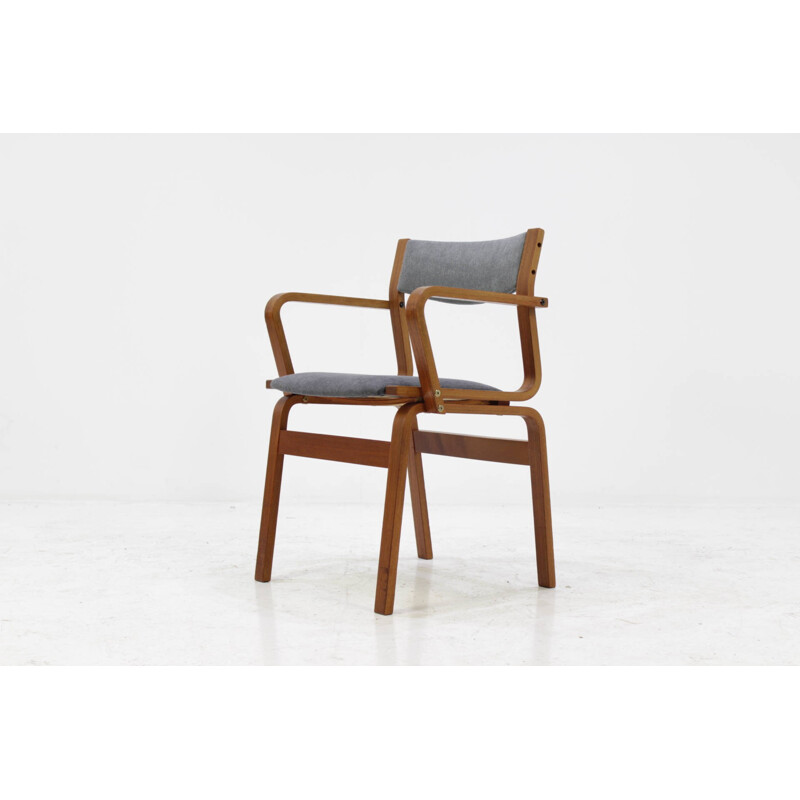 Set Of Six Teak Danish Bentwood Plywood Chairs - 1960s