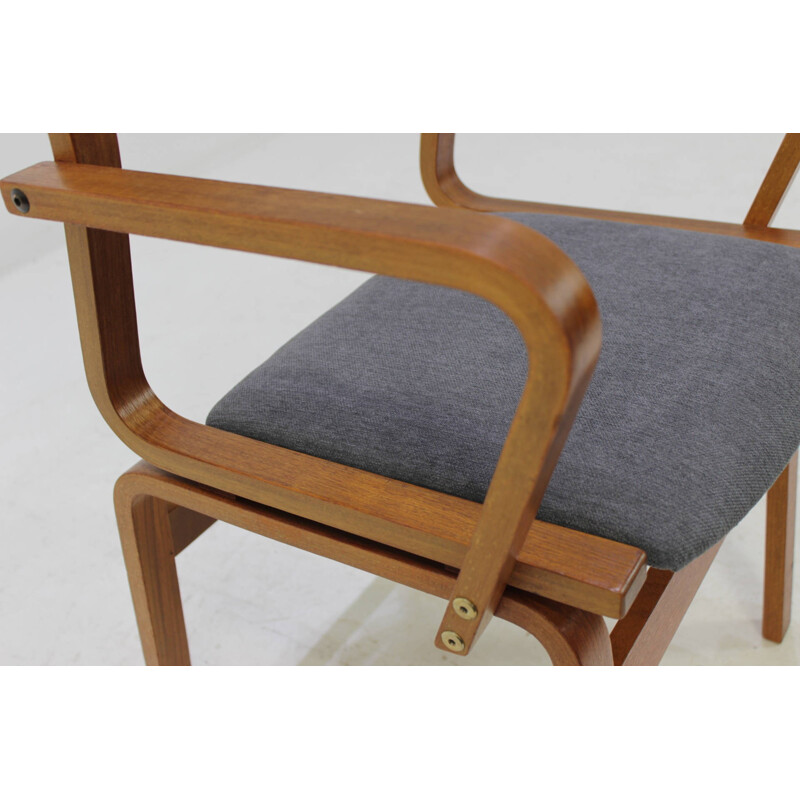 Set Of Six Teak Danish Bentwood Plywood Chairs - 1960s